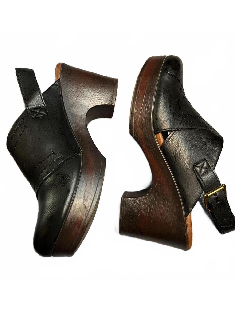 b.o.c. Cecila Black Platform Clogs // Chunky 90s Style Mule Slides - Picture 2 of 7